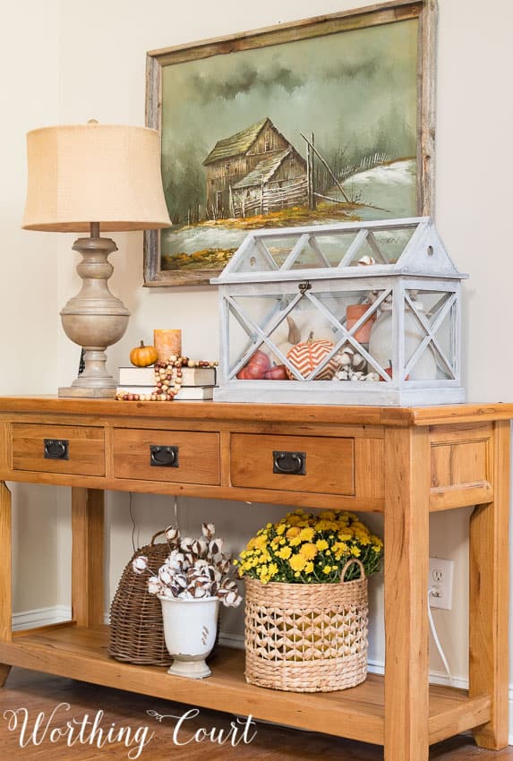 Fall vignette on a console table || Worthing Court