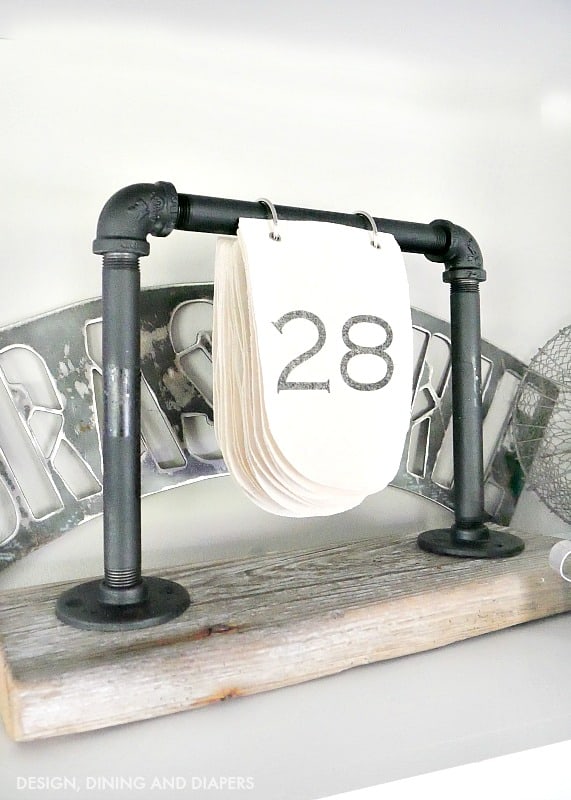 DIY Industrial Desk Calendar