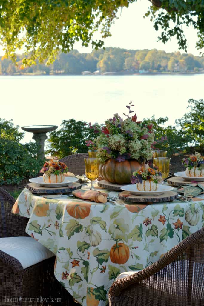 Al Fresco Fall Table With Blooming Pumpkins
