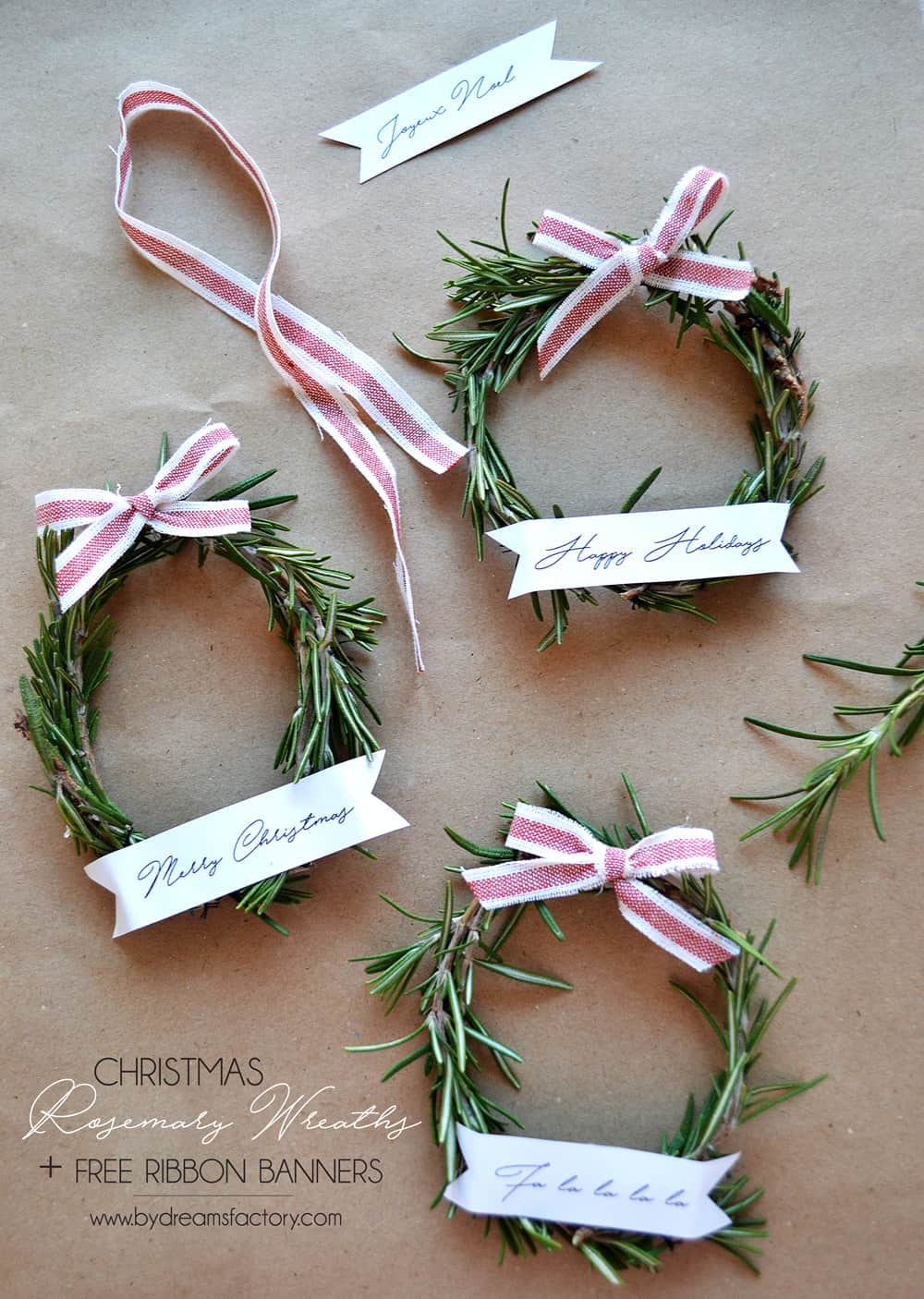 Christmas Rosemary Wreaths + Banners