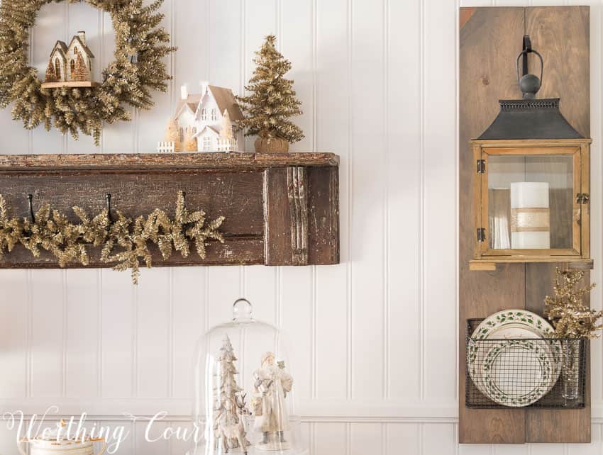 DIY Fixer Upper style hanging lantern display decorated for Christmas || Worthing Court