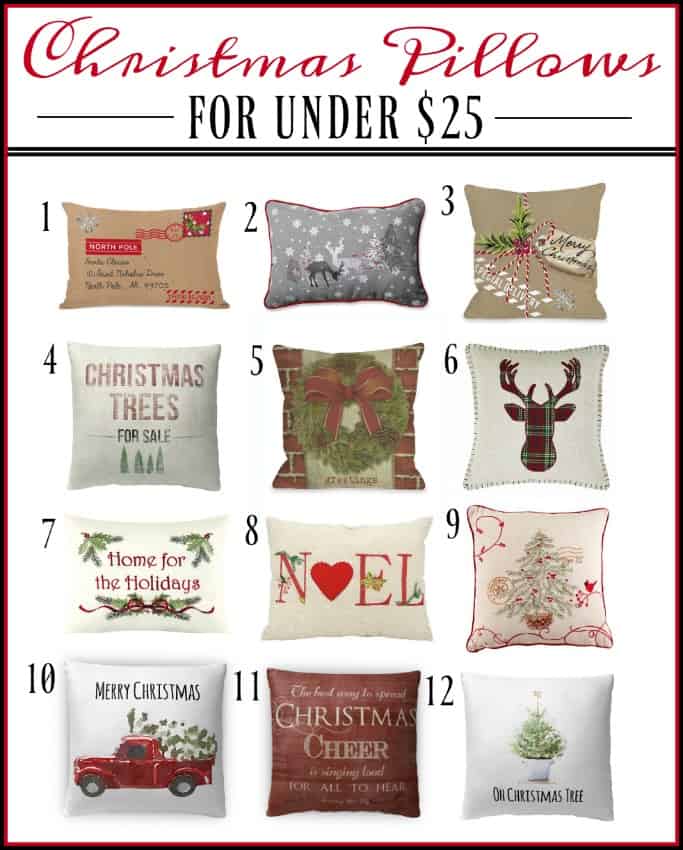 The Ultimate List Of Farmhouse Christmas Pillows Under $25 || Worthing Court