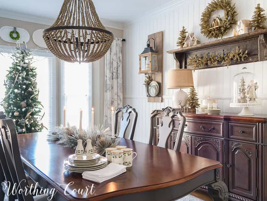Rustic Glam Farmhouse Christmas Dining Room || Worthing Court