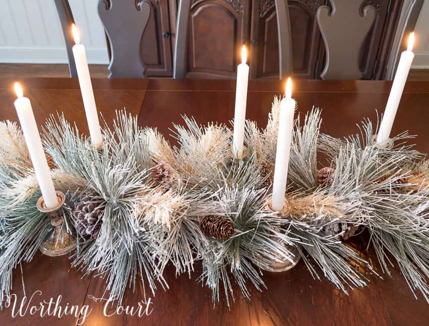 Simple Christmas table centerpiece || Worthing Court