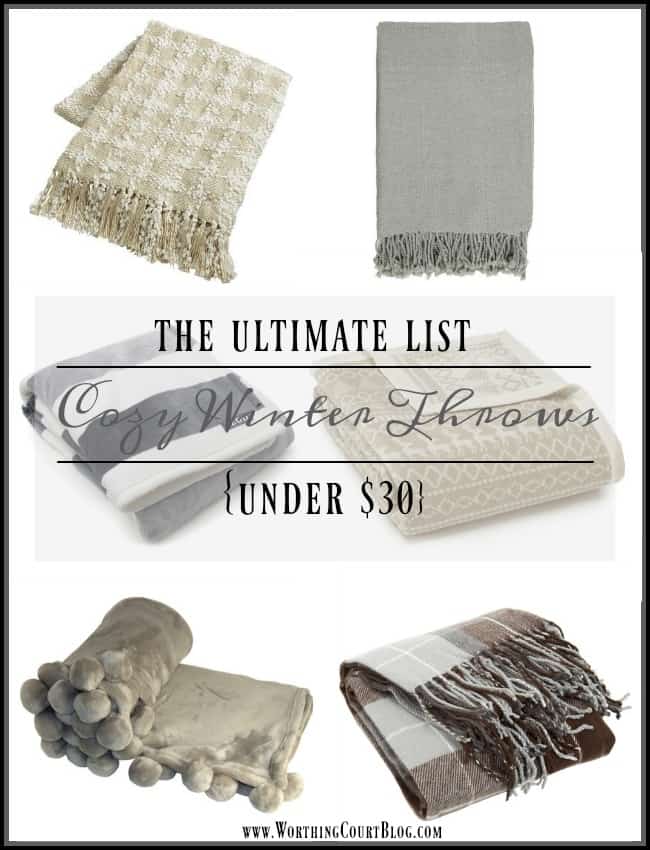 Cozy winter throws for under $30 in neutral colors to go with any decor || Worthing Court