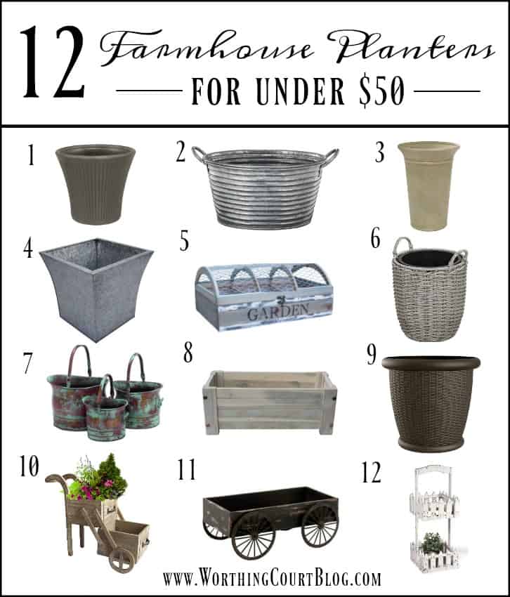 12 Farmhouse Style Outdoor Planters Under $50 || Worthing Court