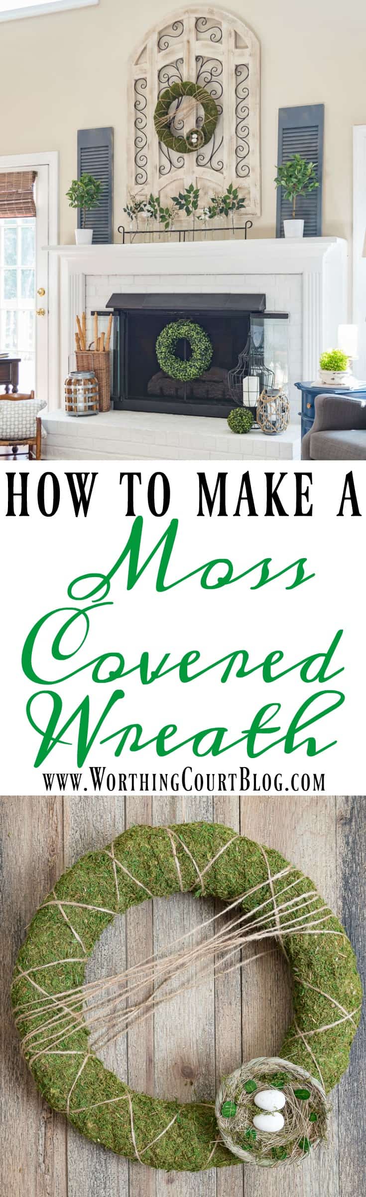 How To Make A Moss Covered Wreath graphic.
