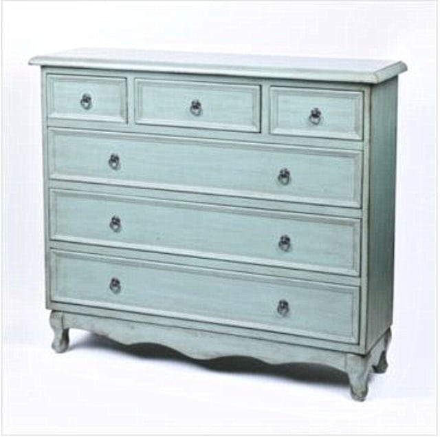 Where to buy this blue distressed chest. A great piece for narrow spaces. || Worthing Court