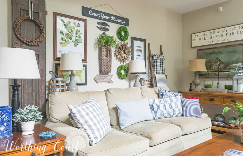 Family room summer decor ideas || Worthing Court