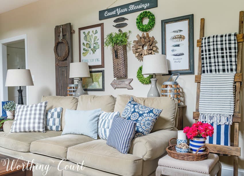 Family room summer decor || Worthing Court