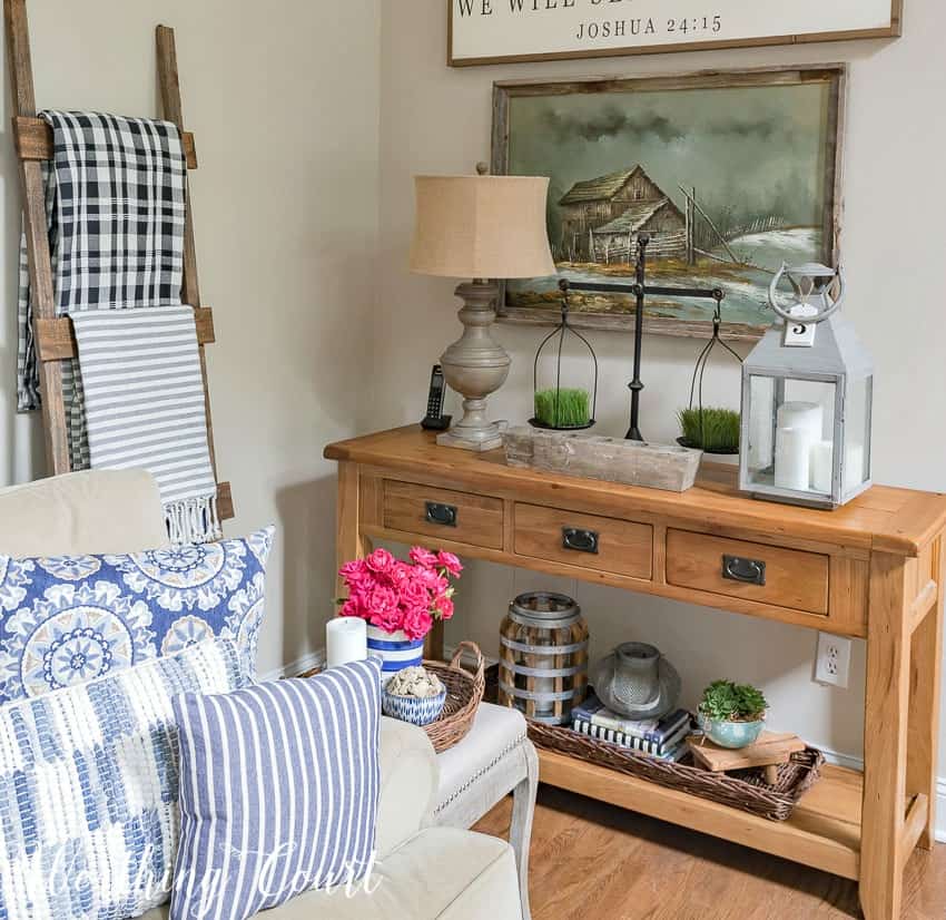 Sofa table summer decor ideas || Worthing Court