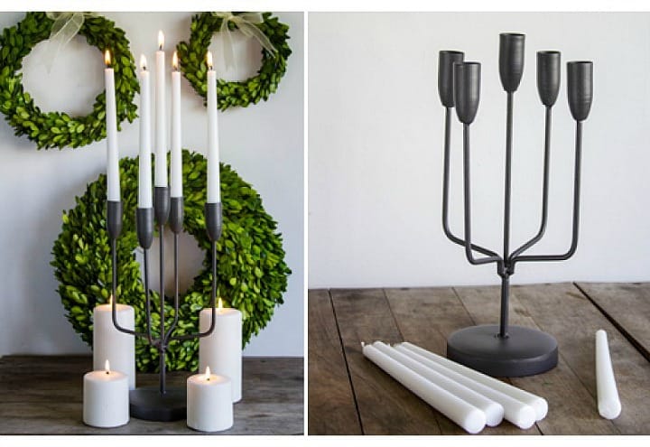 Modern farmhouse decor - simple black metal candelabra || Worthing Court