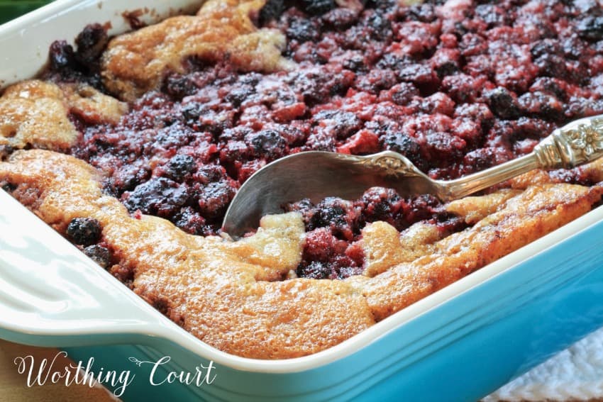 Recipe for yummy Southern Blackberry Dumpling Cobbler || Worthing Court