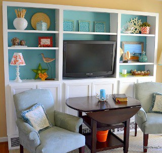 Kitchen Cabinets Turned Into a Bookcase