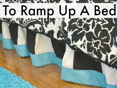 Use a matching sheet to add a band to a ready-made bed skirt. The customized look will make it look like it came from a designer's workroom.