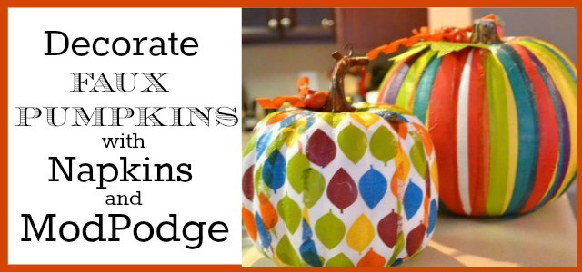 Pumpkin Craft: Decoupaged Pumpkins Using Decorative Napkins