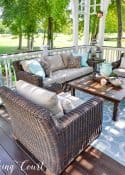 beige and aqua deck furniture and decor