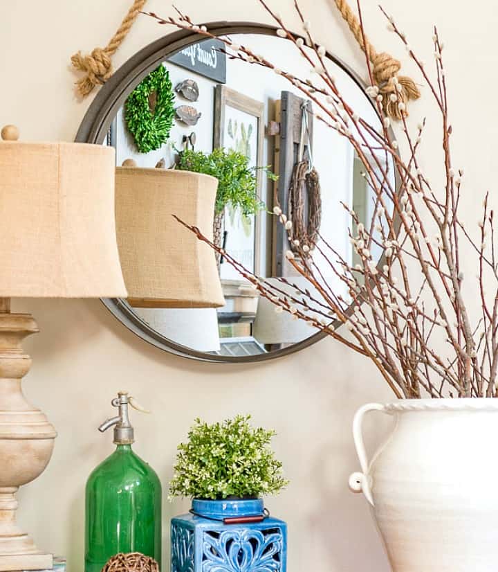 decorate for spring with forced pussy willow branches