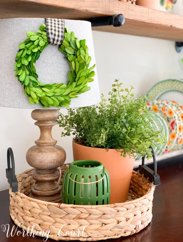 Spring vignette in a wicker basket.