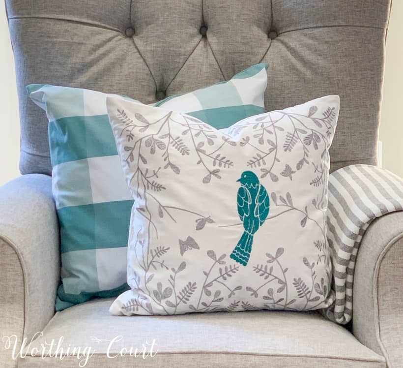 blue and white throw pillow covers