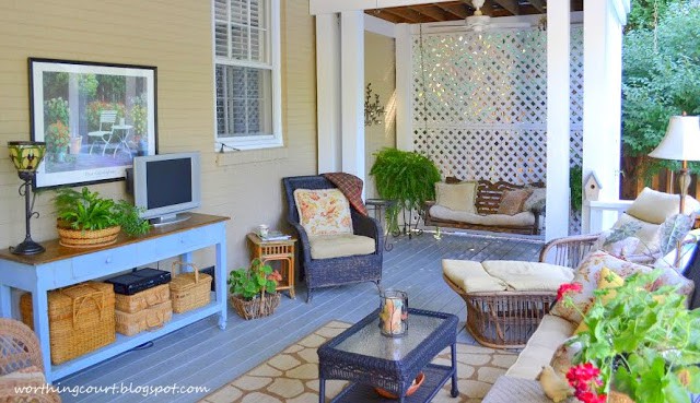 Porch Filled with Vintage Goodies