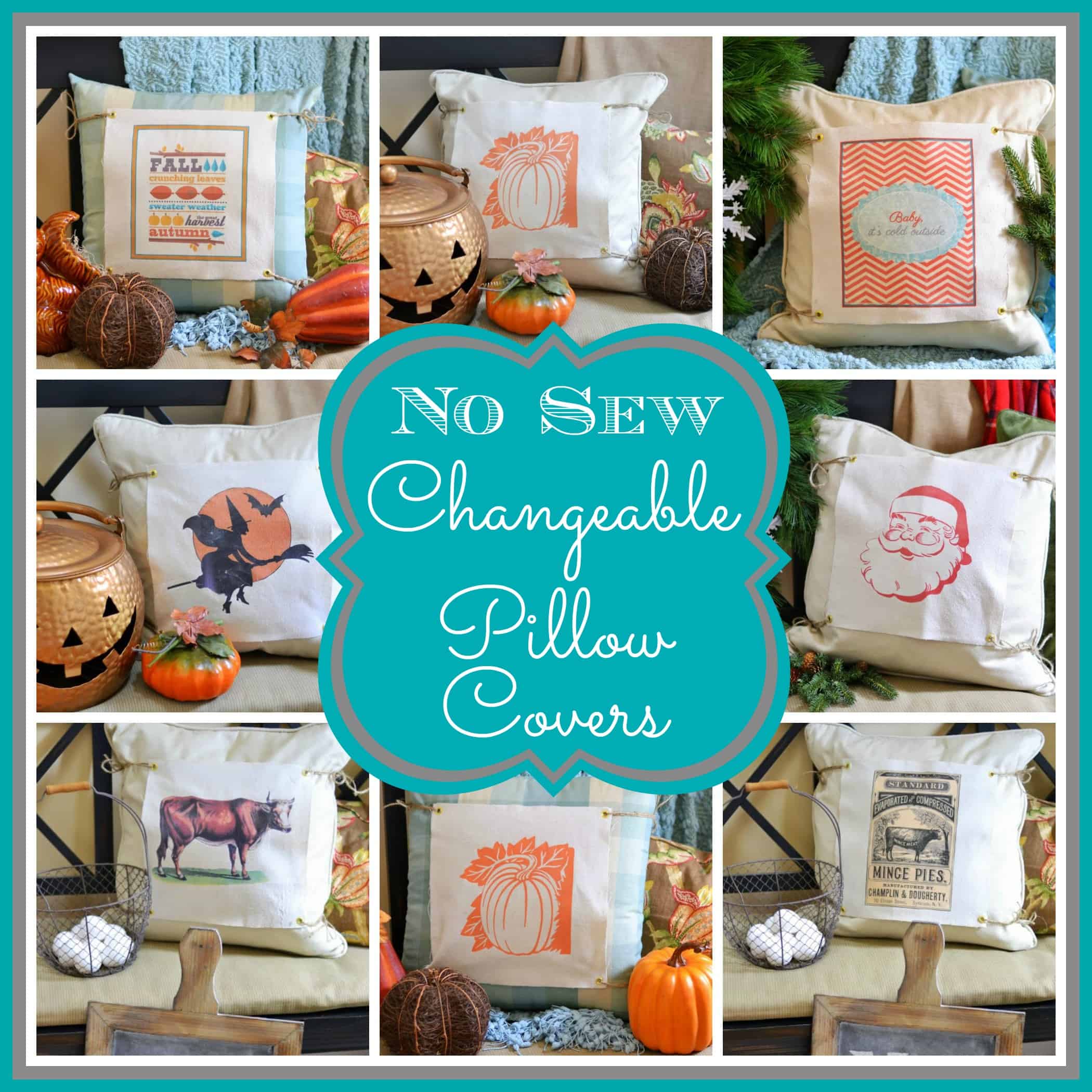 No Sew Changeable Pillow Covers