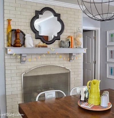 Worthing Court: Fall mantel with modern decor