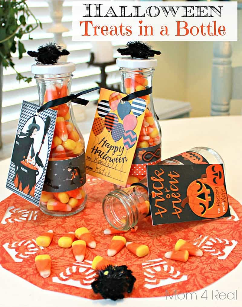 Use old bottles to make Halloween treat bags.