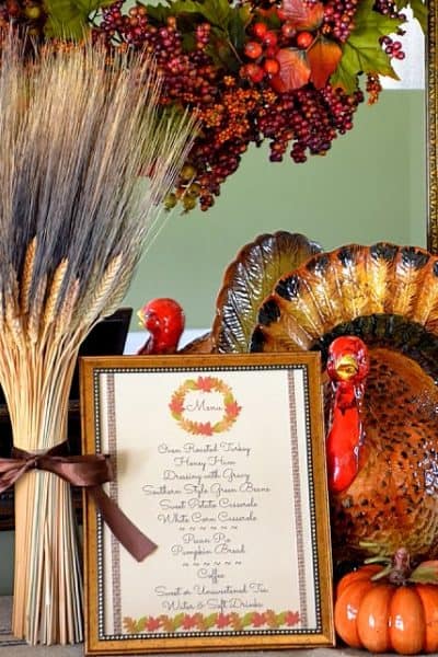 Worthing Court: Free menu printable for a Thanksgiving or Fall meal