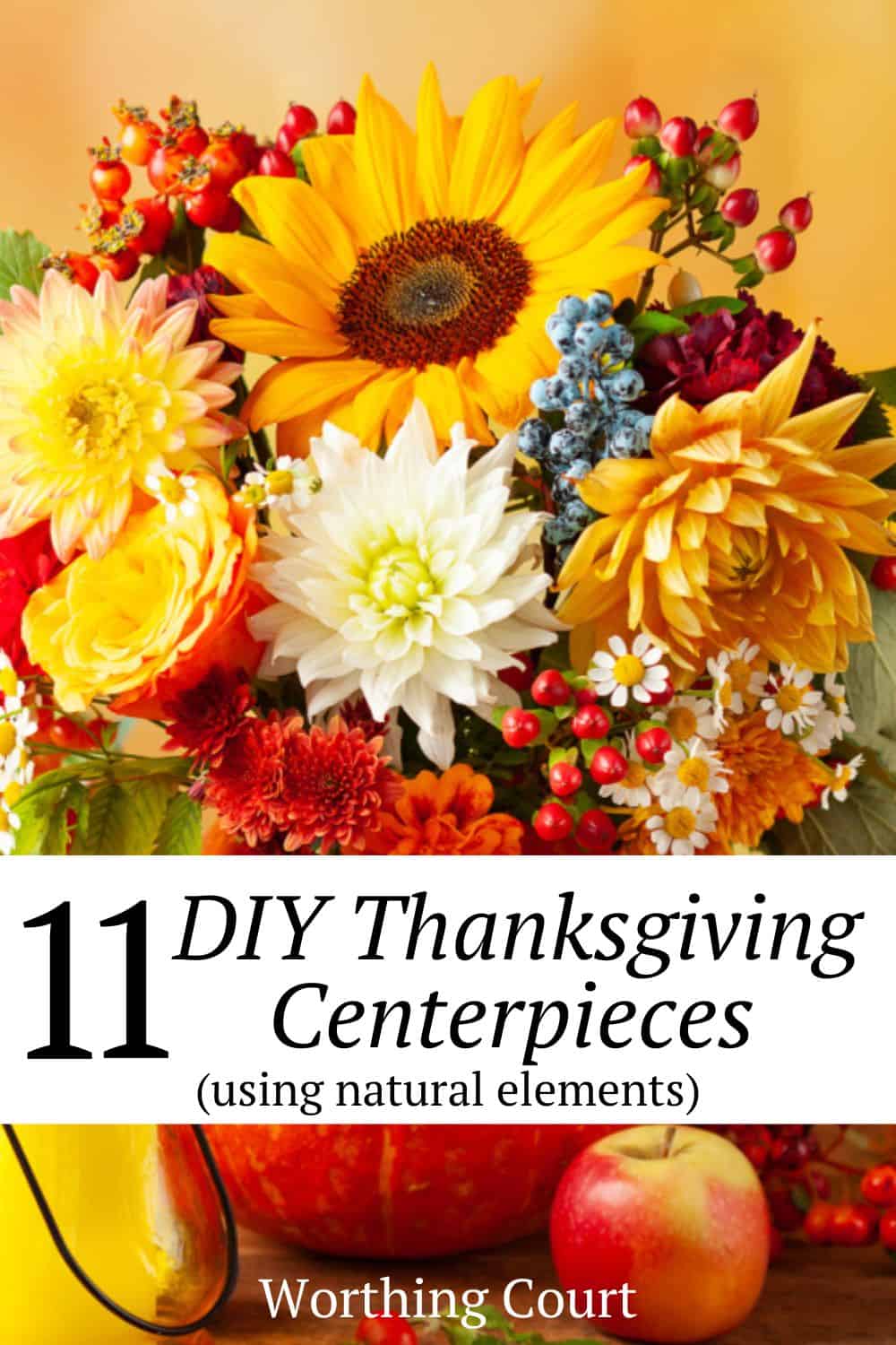 Pinterest graphic for blog post about easy diy Thanksgiving centerpiece ideas