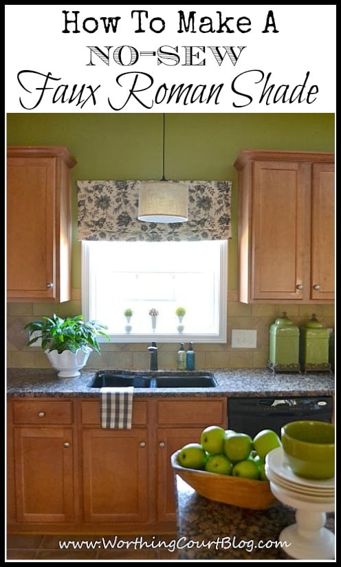 How to make no sew faux roman shades :: WorthingCourtBlog.com