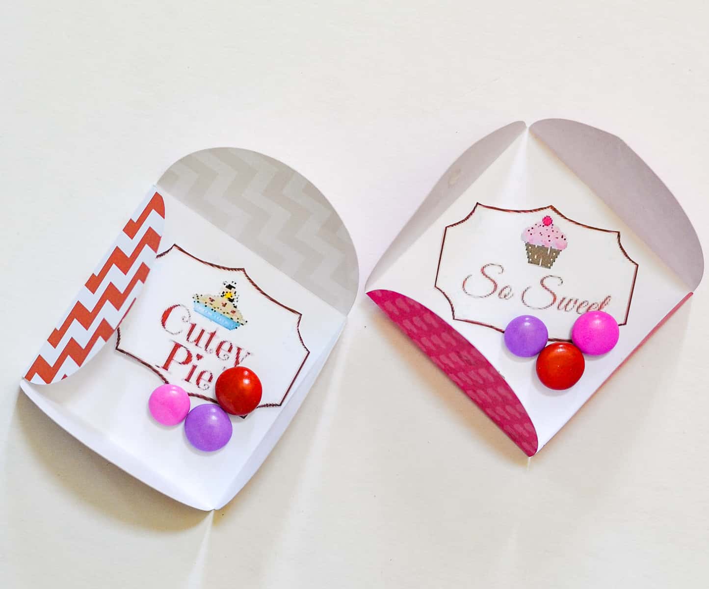 Picture of one of the steps for diy mini Valentine's Day cards made with scrapbook paper.