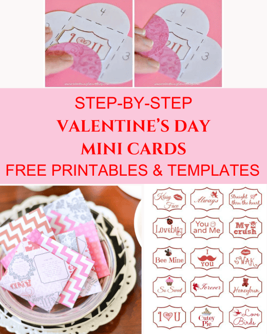Pinterest graphic for making mini Valentine's Day cards