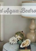 Neutral and aqua bedroom