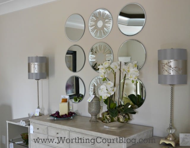 Group several mirrors above a dresser instead of just one large one.