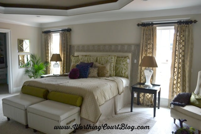 Beautiful master bedroom with neutral accents.