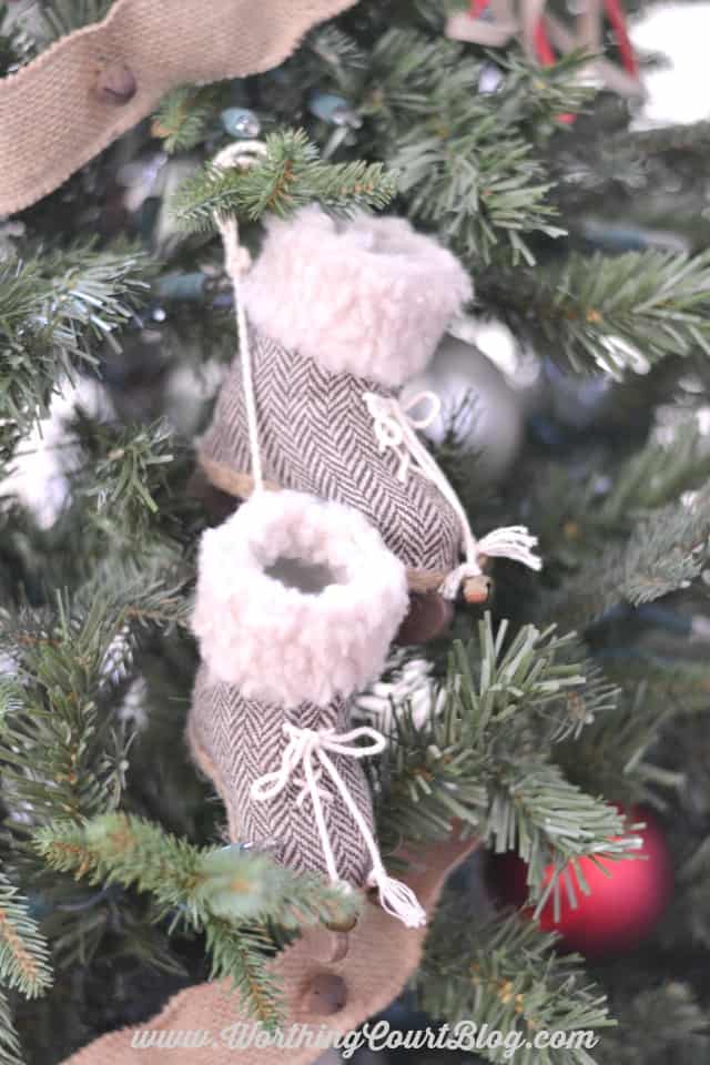 A pair of mini ice skates on your Christmas tree.