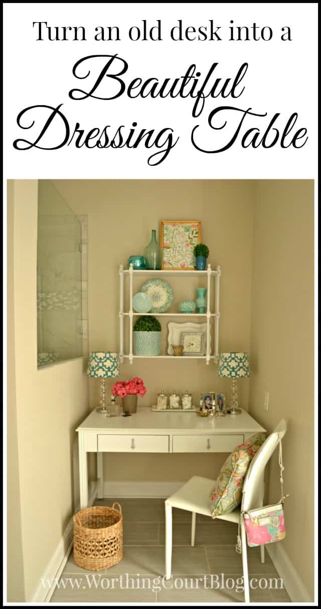 Turn an old desk into a beautiful dressing table poster.