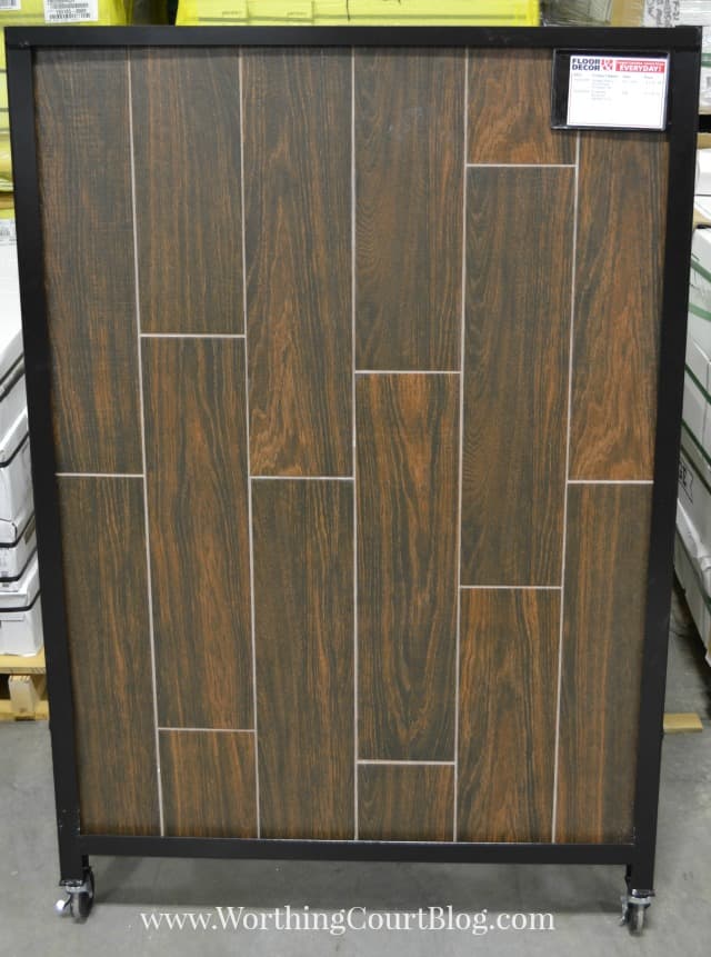 Wood-look porcelain tile.