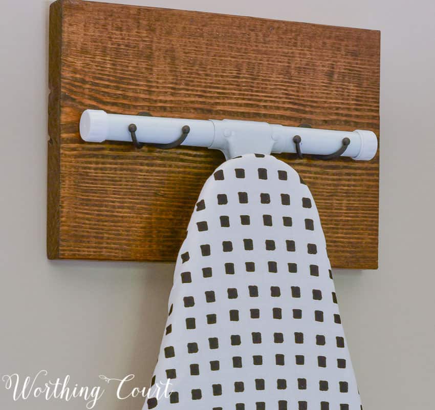 DIY wooden ironing board hanger || Worthing Court