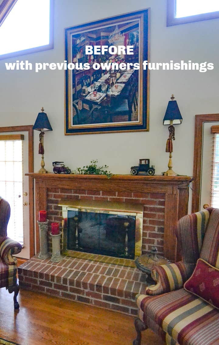 Red clearance brick fireplace