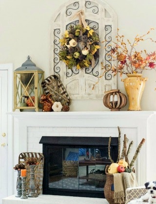 My Fall Mantel & Fireplace