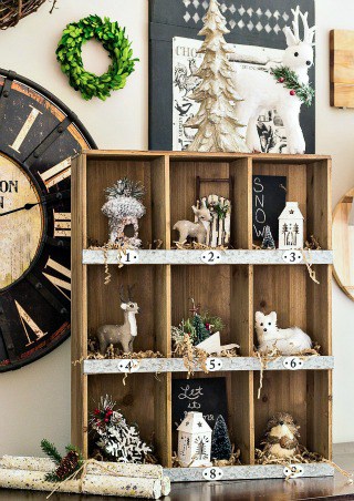 Rustic Farmhouse Style Christmas Cubbie Organizer