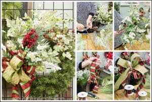 directions for how to decorate a Christmas wreath