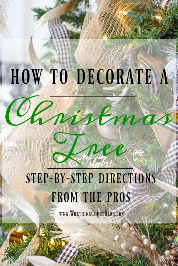 Directions for how to decorate a Christmas tree graphic.