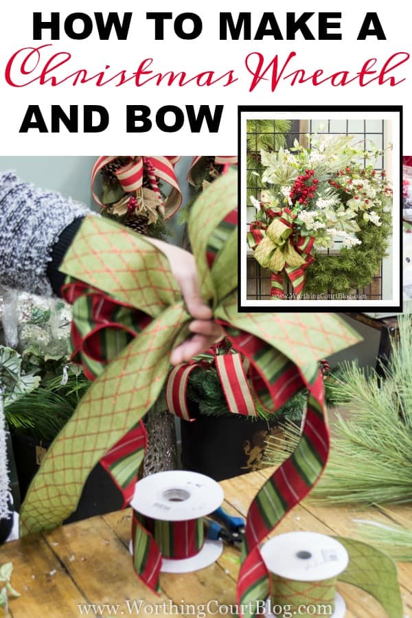 How To Make A Christmas Wreath And Bow graphic.