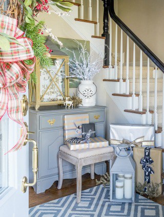 Rustic And Elegant Christmas Foyer