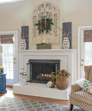 My Winter Fireplace Mantel And Hearth