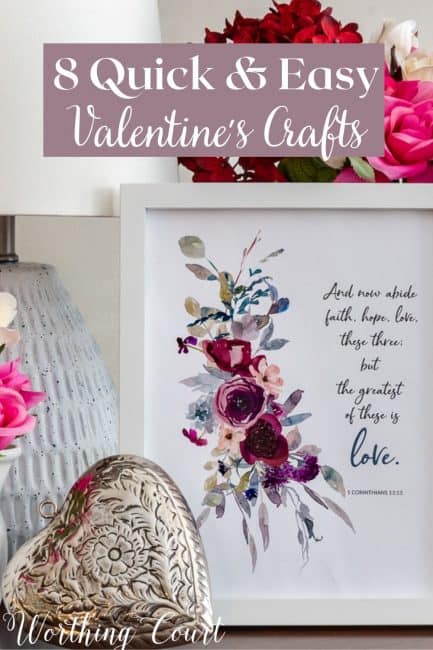 pinterest graphic for Valentine's Day Crafts