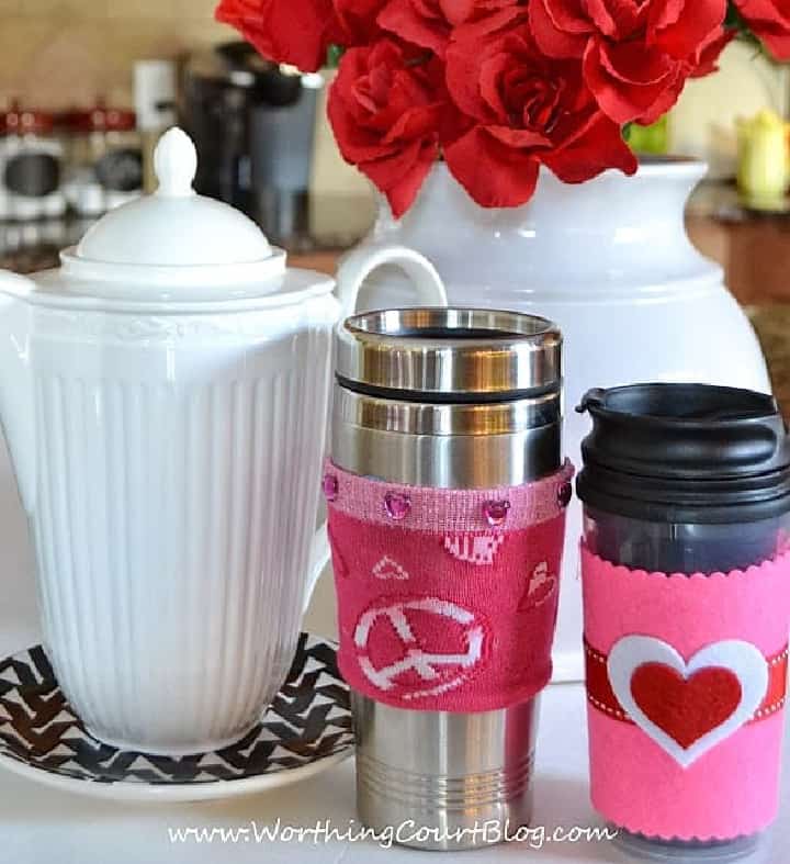 thermal cups with diy cozies